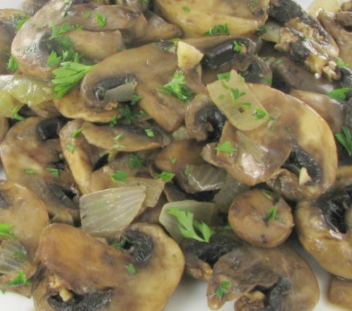 Mushrooms with garlic and brandy