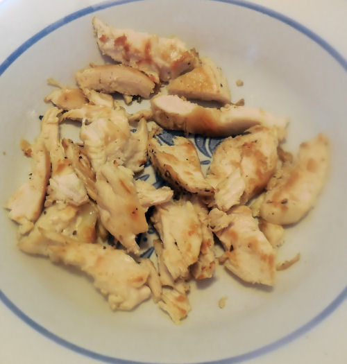 grilled chicken in a serving bowl.