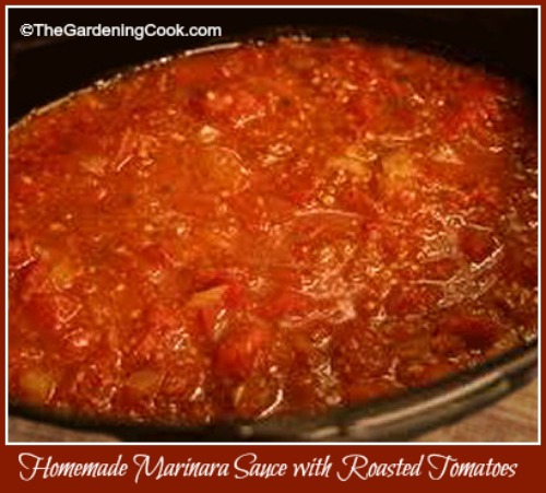 Homemade marinara sauce with roasted fresh tomatoes.
