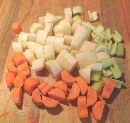 cubed vegetables