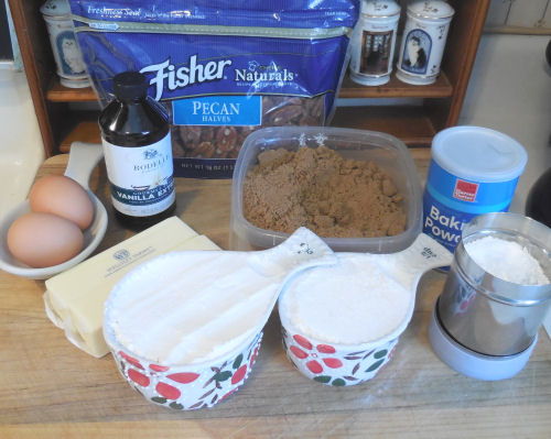 ingredients for caramel pecan bars