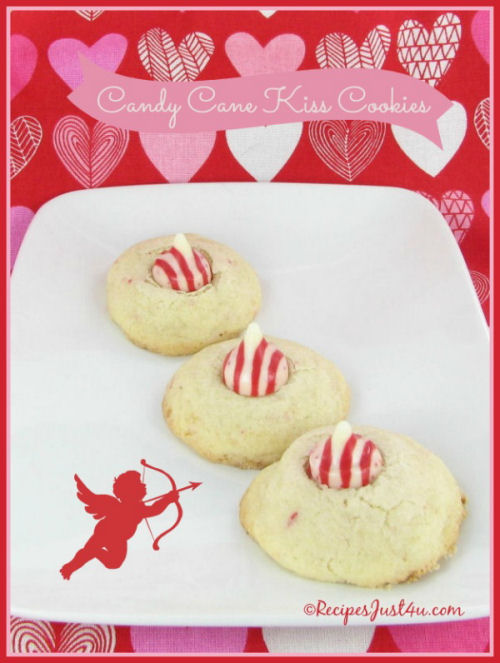 Candy Cane Kiss Cookies
