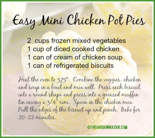 Easy Mini Chicken Pot Pies - just 4 ingredients