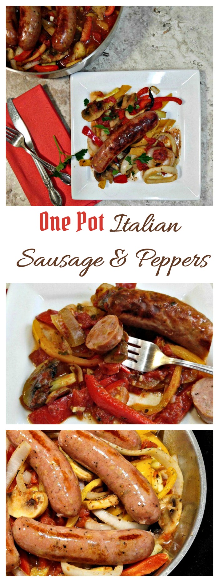 This one pot baked Italian sausage and peppers recipe is full of flavor, easy to make and easy to clean up after.