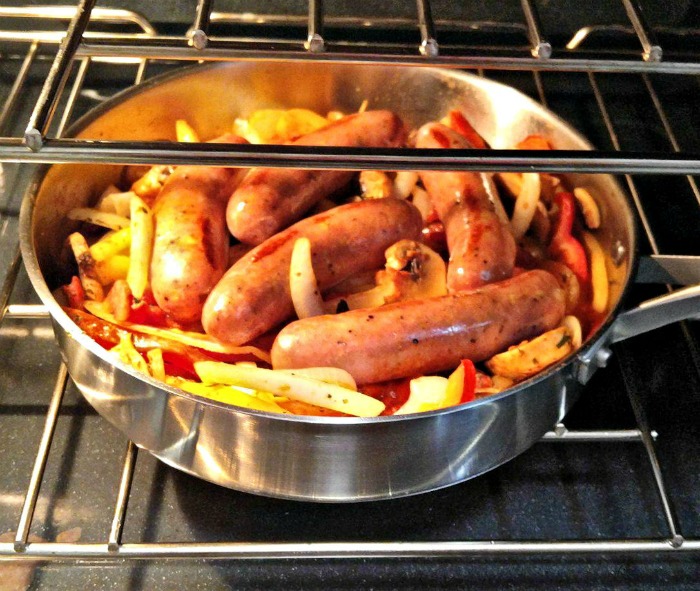 Sausage and peppers in the oven