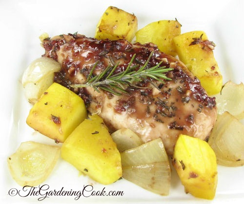 Raspberry Chicken with Roasted Rosemary Squash