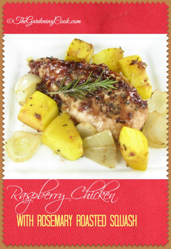 Raspberry Chicken with Roasted Rosemary Squash