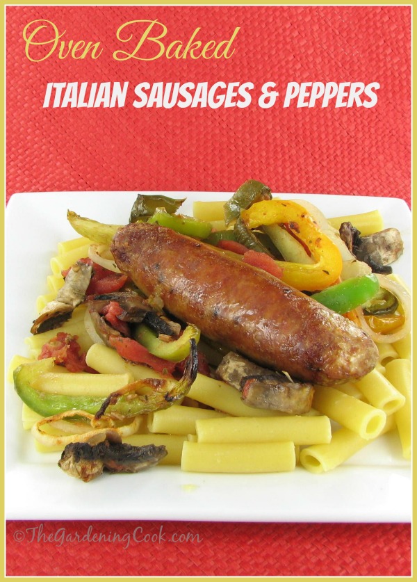 Oven baked sausage and peppers casserole