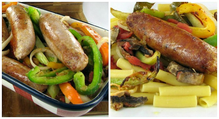 Italian sausage and Peppers with mushrooms and onions