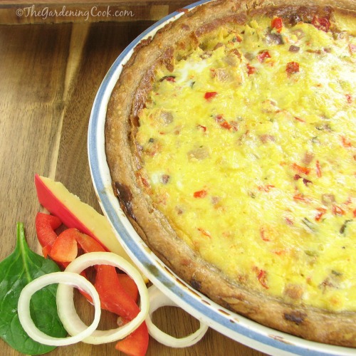 Spinach, Gouda and Onion Quiche - comfort food for breakfast.