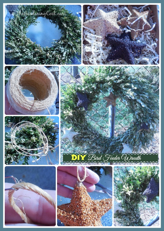 DIY Bird Feeder Wreath. Repurpose and old Christmas wreath to feed the birds!
