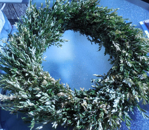 Dried boxwood wreath