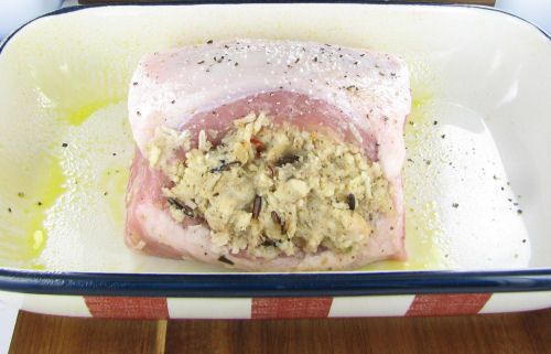 Pork Roast Stuffed with Mushrooms and Wild Rice