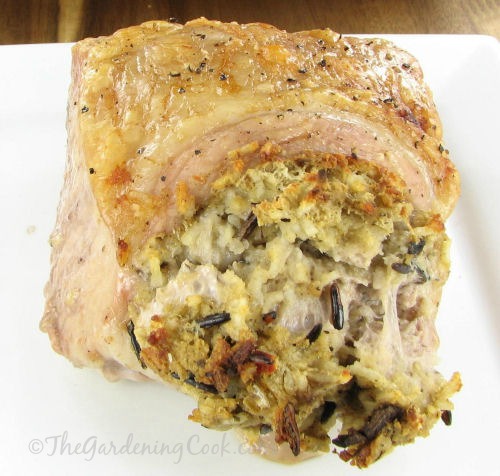 Pork Roast Stuffed with Mushrooms and Wild Rice