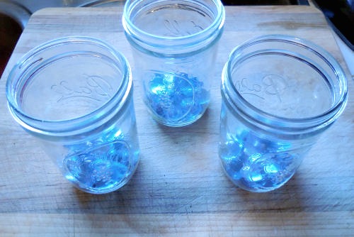 Mason jar with rocks for drainage