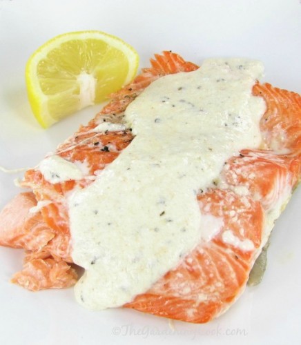 Steelhead trout with lemon parmesan sauce