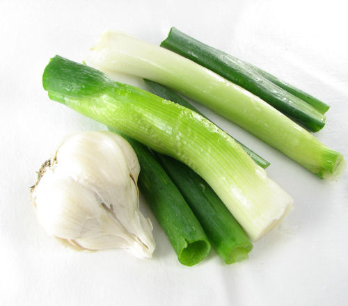 Garlic and spring onions