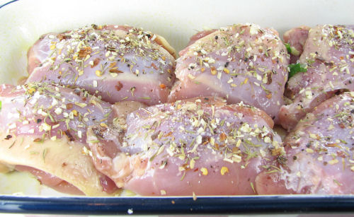 Herb seasoned chicken thighs
