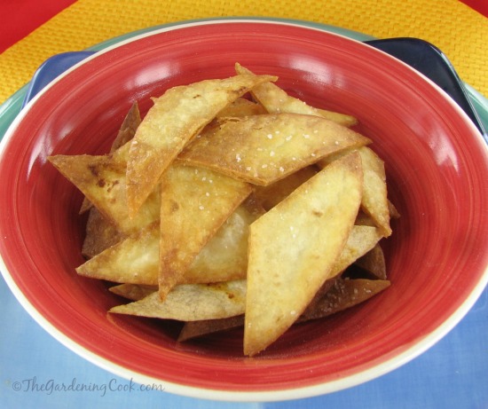 DIY homemade fried tortilla chips