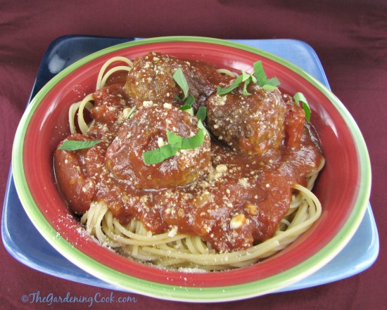 Savory Italian meatballs and spaghetti