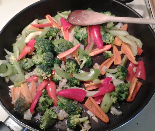 Vegetables for peanut chicken