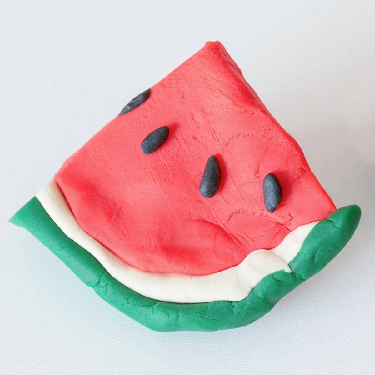 Watermelon Play dough shapes.