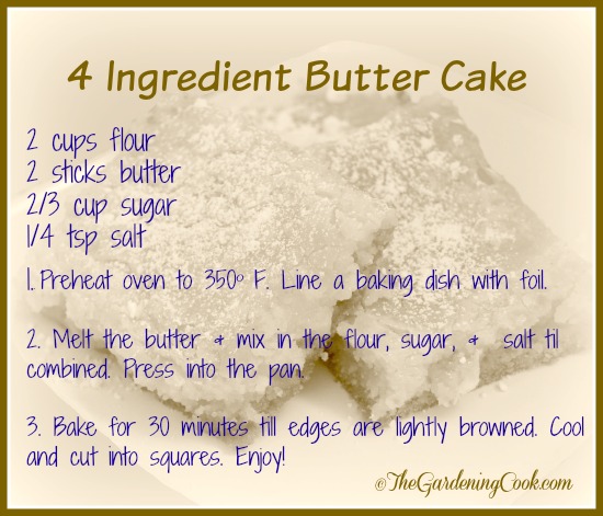 4 ingredient Butter Cake