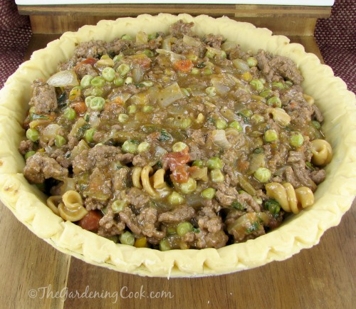 Savory cheeseburger pie is an American take on the traditional British Shepherd's pie
