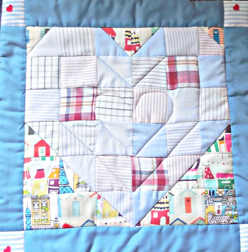 front side of memory square with stitching
