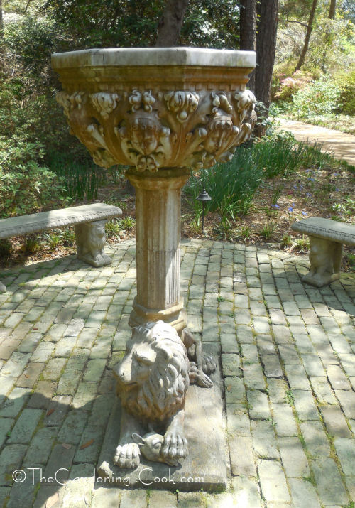 Lion birdbath