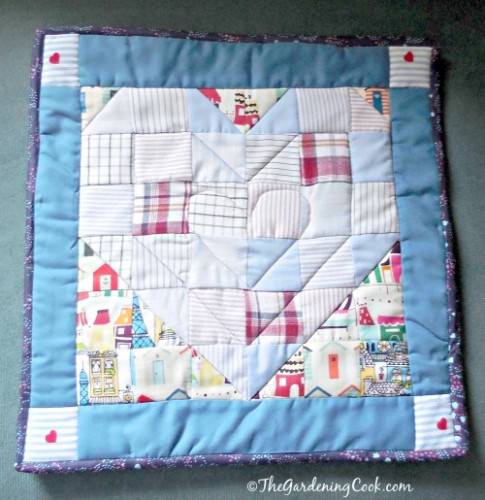 Finished memory square made from my father's recycled shirts