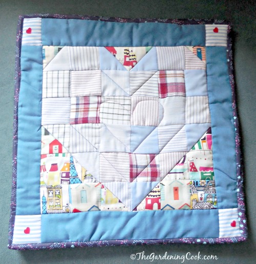 Finished memory square made from my father's recycled shirts