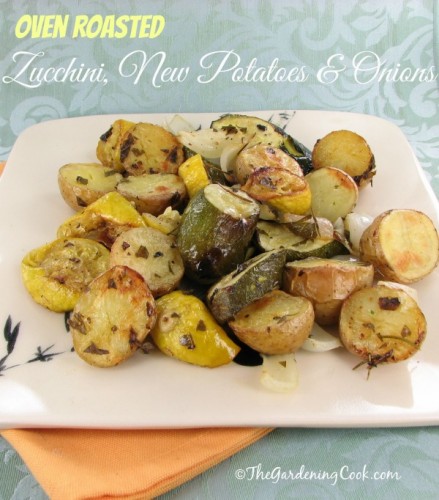 These oven roasted vegetables are fresh from the garden and so delicious. Get the recipe at thegardeningcook.com/