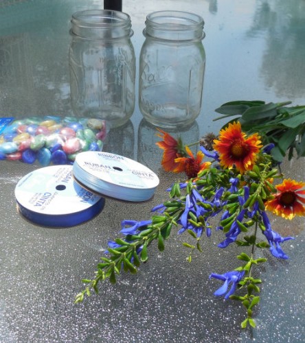 Supplies for the mason jar project