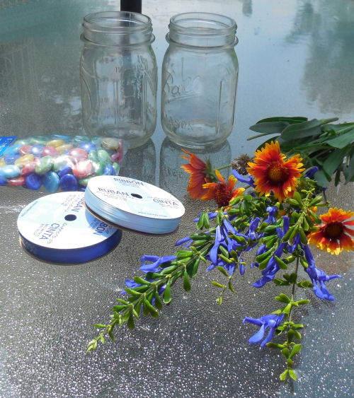 Supplies for the mason jar project