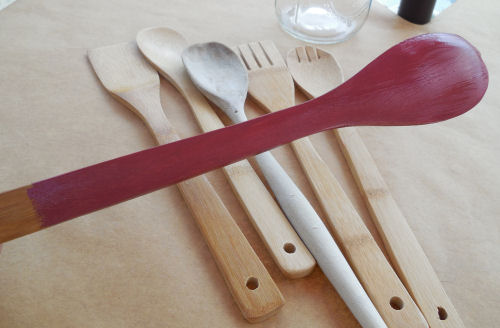 Paint the wooden spoons