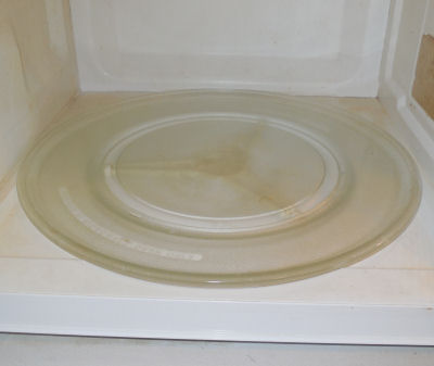 Clean a microwave with steam