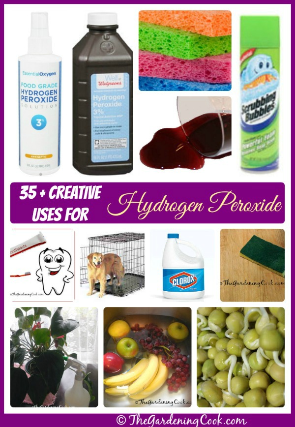35 Creative Uses for Hydrogen peroxide: thegardeningcook.com/35-uses-hydrogen-peroxide