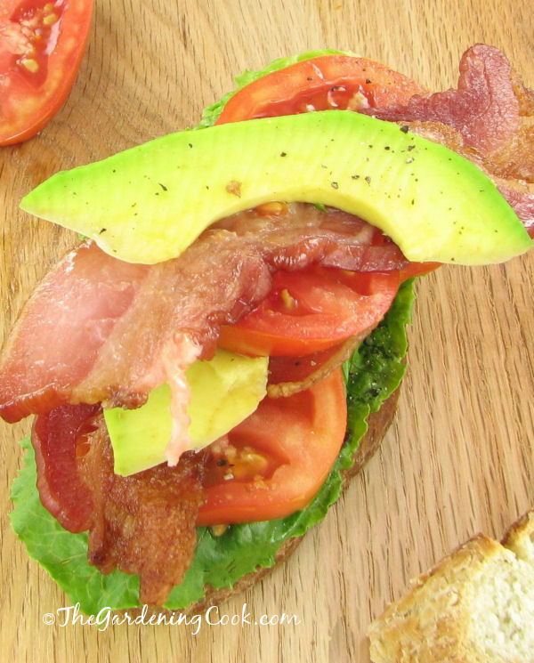 BLT Sandwich with Avocado with Garden Vegetables