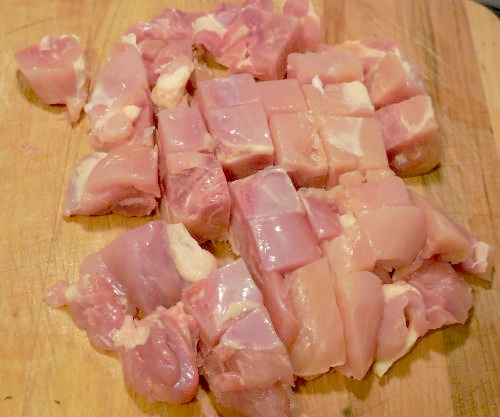 diced chicken thighs