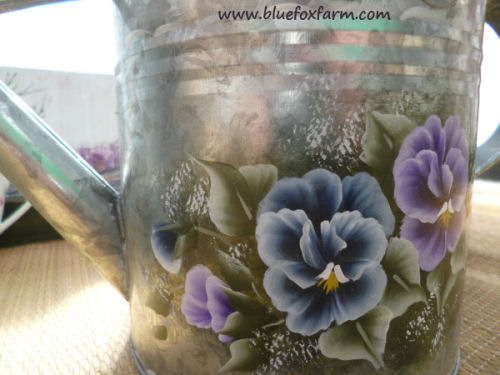 Hand painted watering can