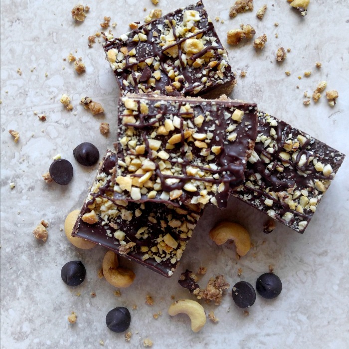 Try these no bake chocolate peanut butter bars for a sweet tooth fix!