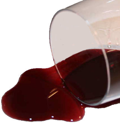 Spilled red wine