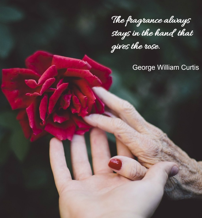 The fragrance always stays in the hand that gives the rose. (George William Curtis)