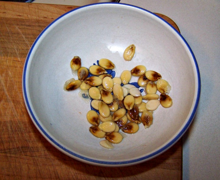 Seeds of unripe watermelon