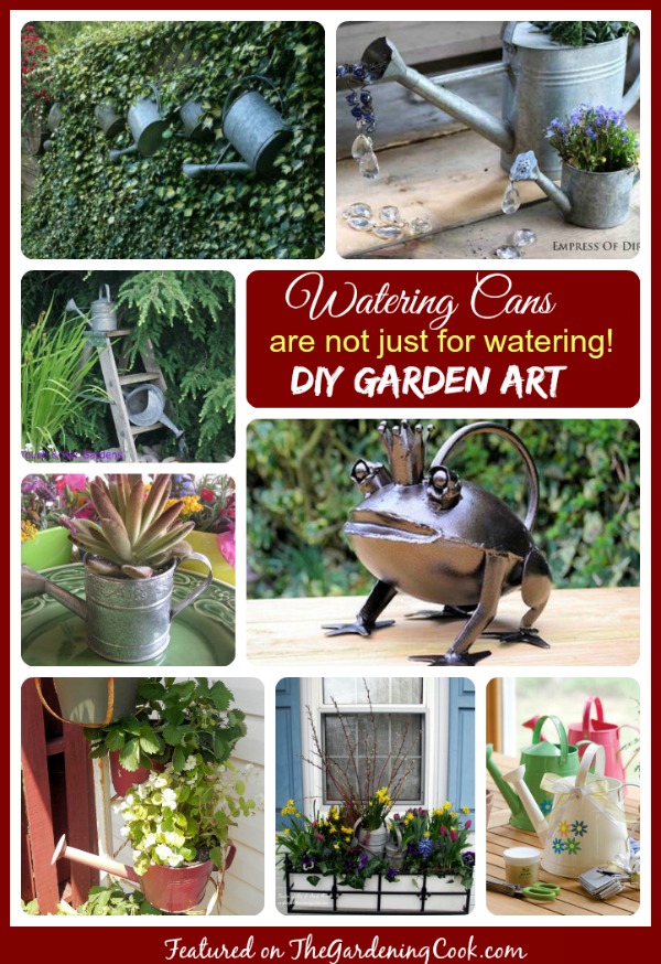 Watering Can garden art and planters add the perfect decorative touch to any garden