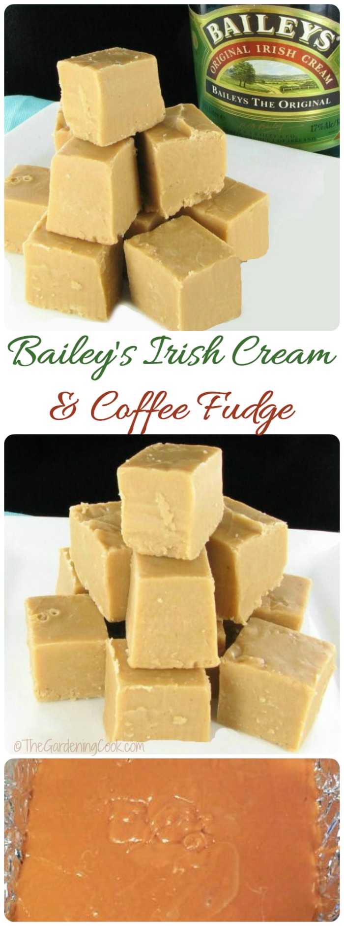 This Irish Cream fudge is the perfect sweet treat for your holiday table. It is made with Bailey's Irish cream and coffee. It is delicious and so easy to make, too.