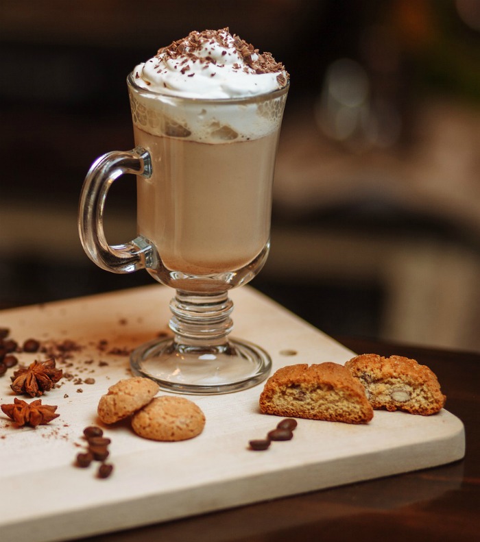 adult chocolate milk with whipped cream