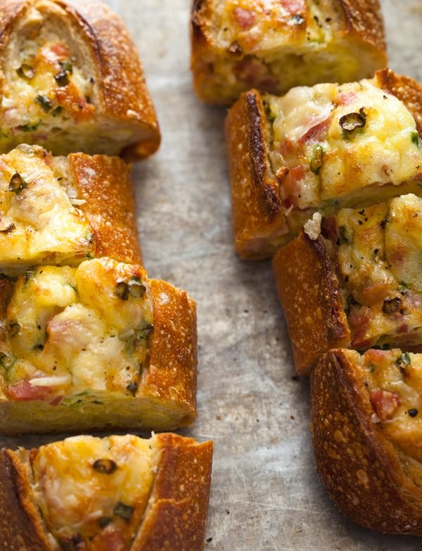 Baked Egg boats from spoonforkbacon.com