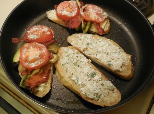 cooking the lasagne sandwich